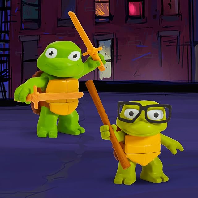 Foto 4 de 8 de Tortugas Ninja Figuras básicas de Leonardo y Donatello en su Etapa de bebé para coleccionar