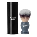 Forest Hill Ashford Premium Shaving Brush For Men, Super Soft Bristles & Ergonomic Design With Brush Holder, Compact & Easy Grip, Ideal For Personal & Professional Salon (Grey) gallery image