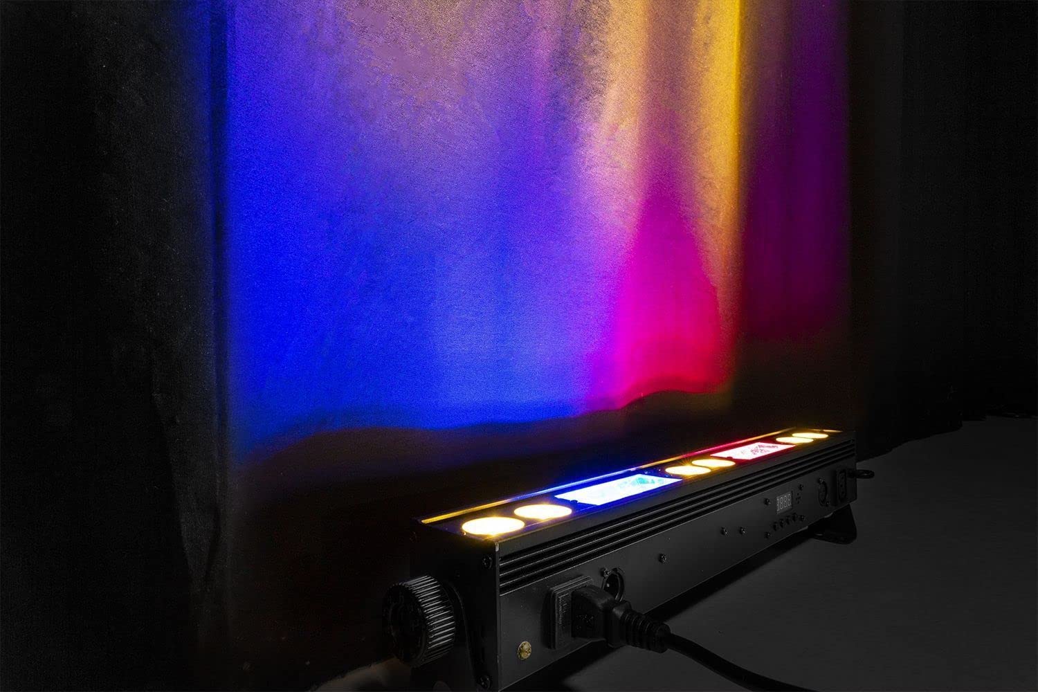 BeamZ LSB340 - Barra LED 2-en-1 con 54 LEDs RGB SMD y 6 LEDs blanco cálido 3W, modo DMX 7/13 canales, control remoto, efectos estrobo, auto, sonido y conexión en cadena máx. 6 unidades