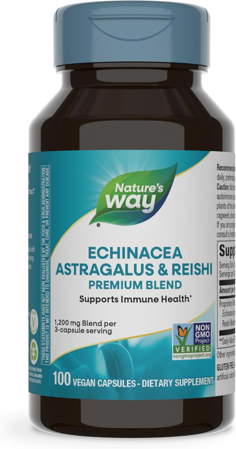 Nature’s Way Echinacea Astragalus & Reishi, Immune Support*, 100 Capsules Nature’s Way Echinacea Astragalus & Reishi, Immune Support*, 100 Capsules