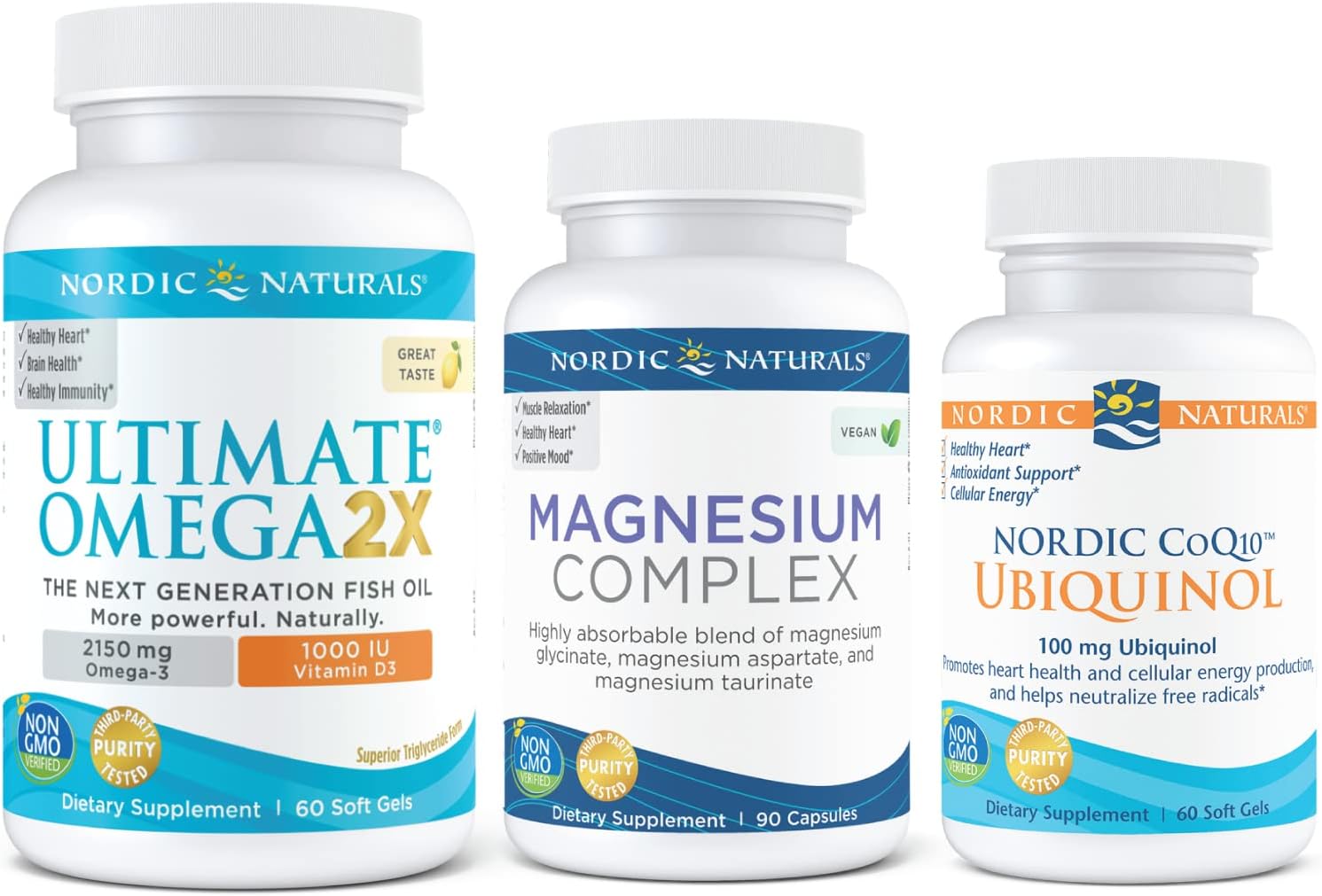 Nordic Naturals Starter Pack Nordic CoQ10 Ubiquinol, Ultimate Omega 2X with