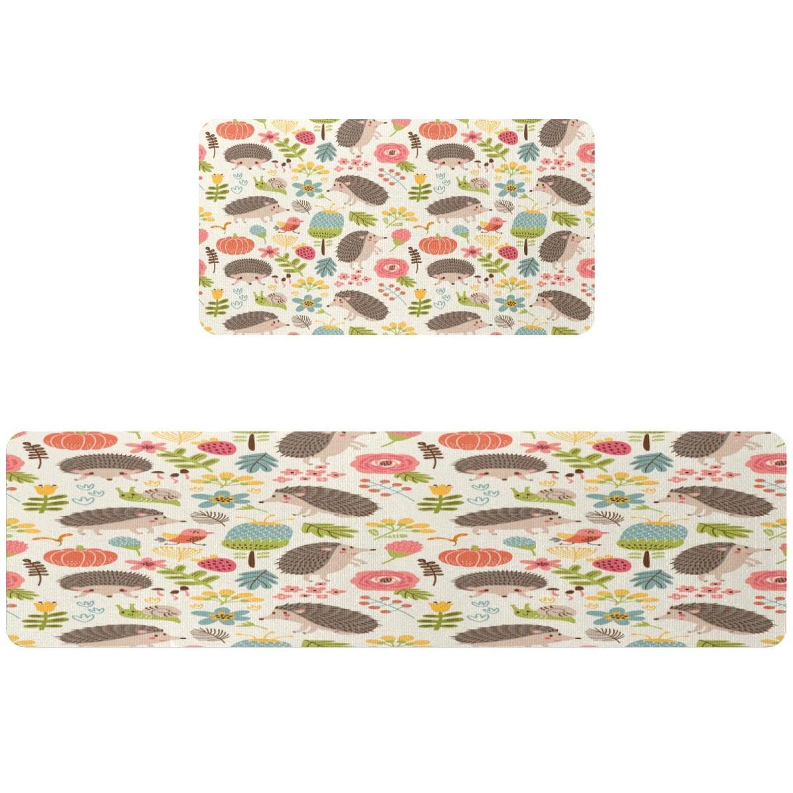 Tapis de cuisine antidérapant lavable lot de 2 absorbant couloir buanderie hérisson