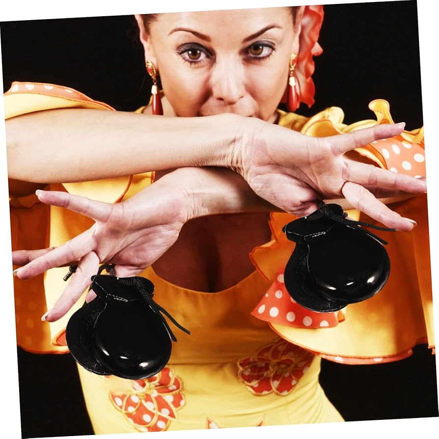 HANABASS Spanish Castanet Wooden Percussion Instrument For Adults Pear