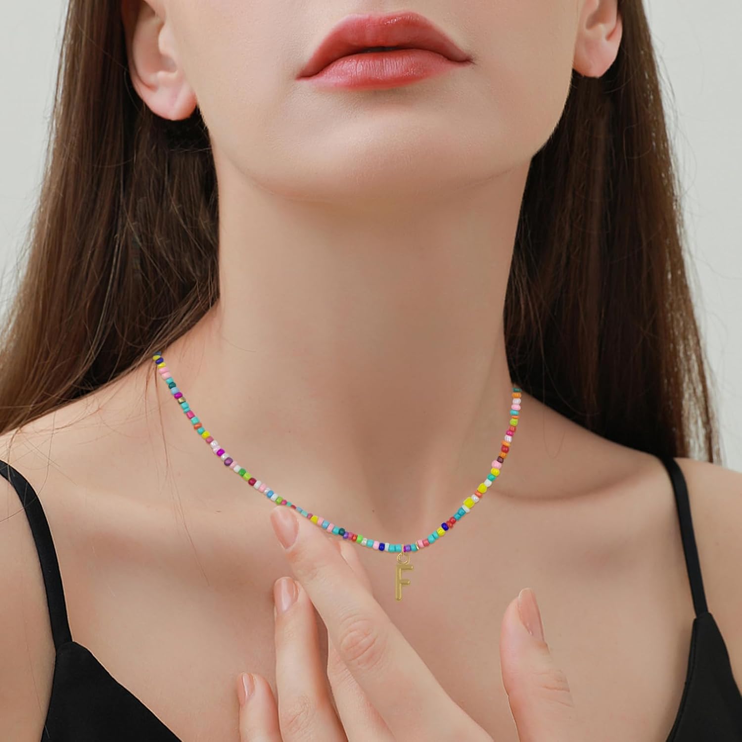 Colorful Beaded Initial Necklaces for Kids Girls, Personized Graduation Birthday Gifts - Choker Necklace for Women,Teen and Preteen Girls - Image 9