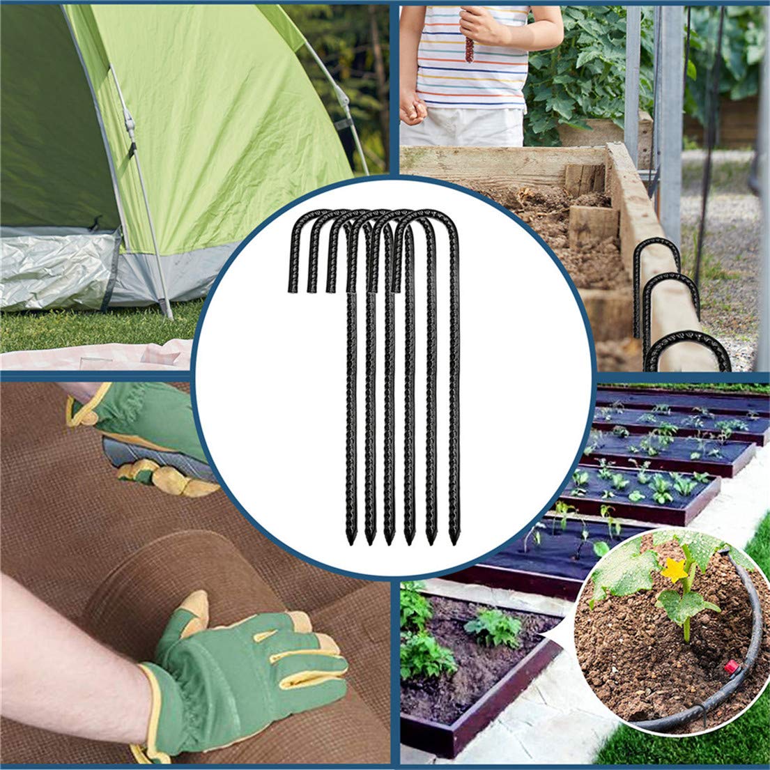 Pali Di Ancoraggio In Metallo Per Tende E Trampolini | Confezione Da 6 Picchetti Da Giardino A J Con Punta A Scalpello