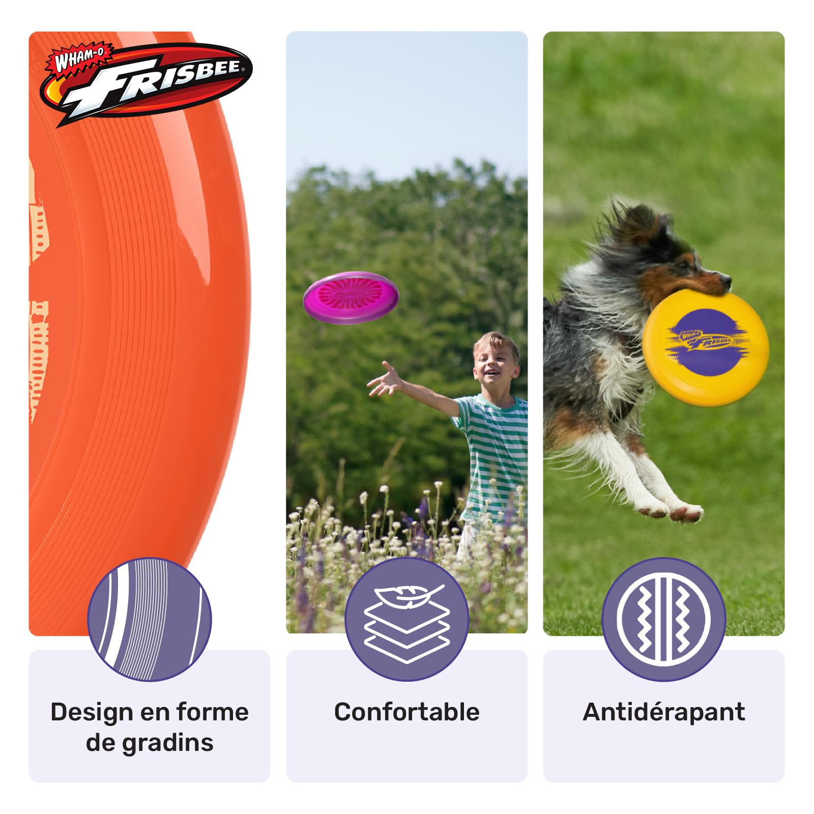 Wham-O Frisbee Cool Flyer Disque Volant, 25.27cm Jouet Léger pour Enfants Adolescents Garçons Filles 5 Ans et Plus, pour Plage Parc Jardin - 130g