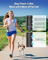 Vista 3 de Collar de entrenamiento para perros con mando a distancia, collar electrónico de choque para perro con pitido, vibración, choque, luz y modo sin