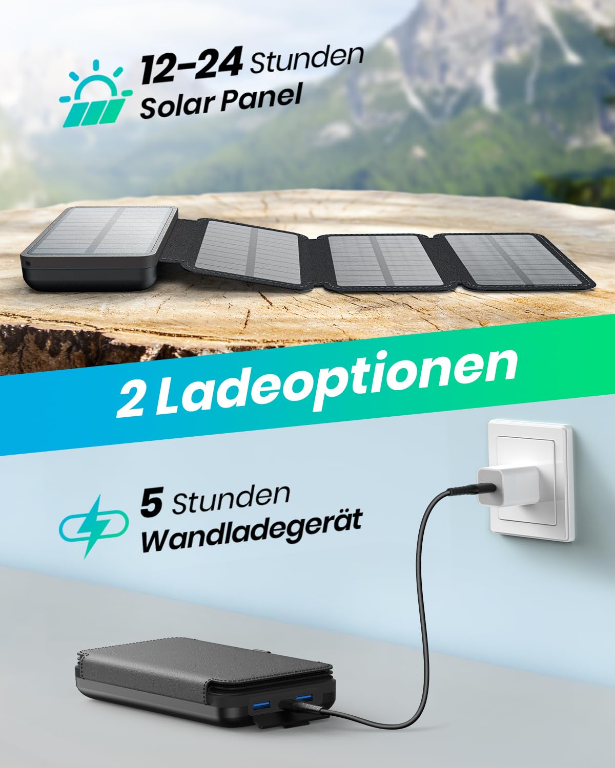 Solar Powerbank 20000mAh – A ADDTOP Solar Ladegerät mit 22.5W Schnellladung – Bild 6