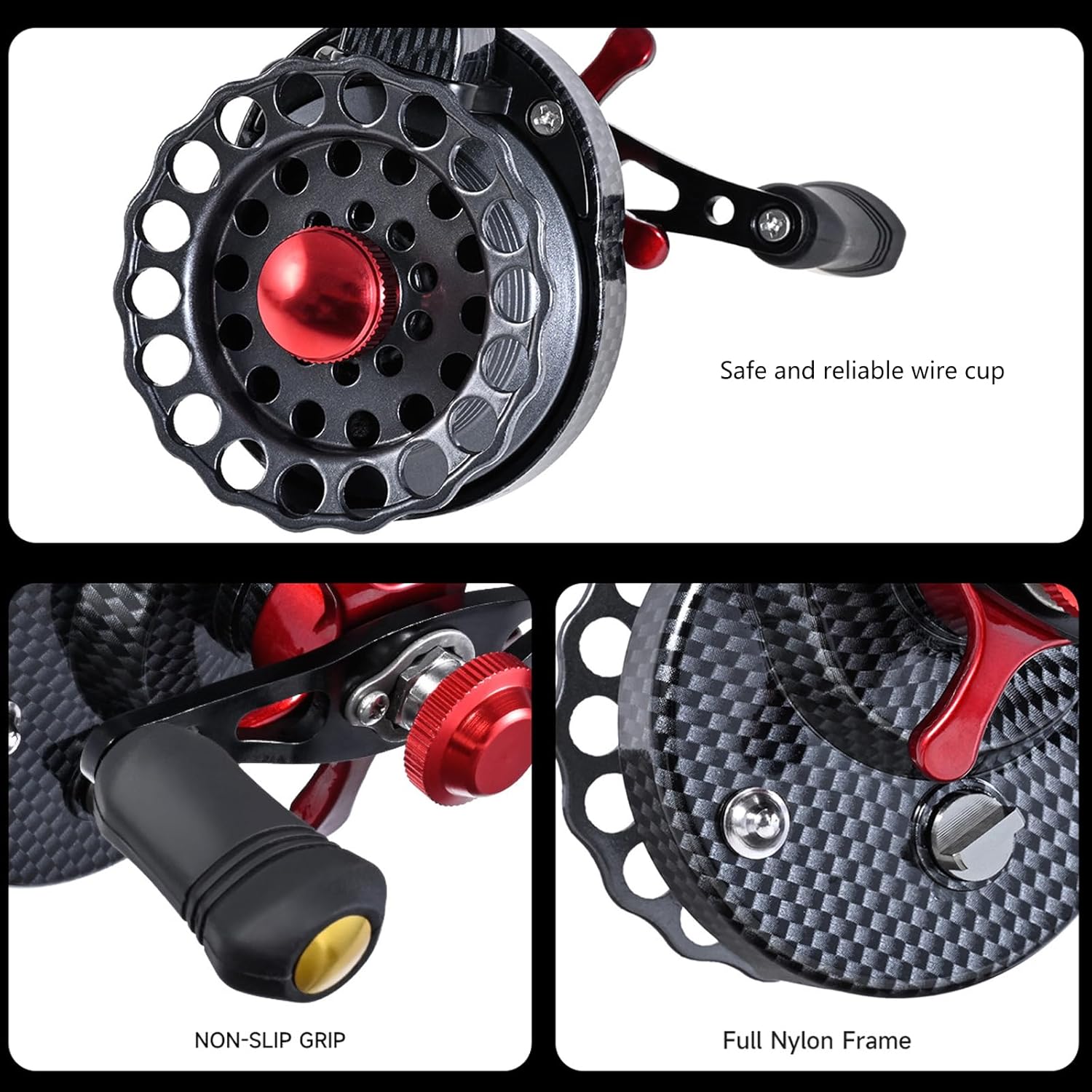 Left/Right Hand Retrieve Fishing Reels 3.5:1 Gear Ratio 4+1 Balls Bearings Ice Reels 4KG Drag Ice Fishing Equipment