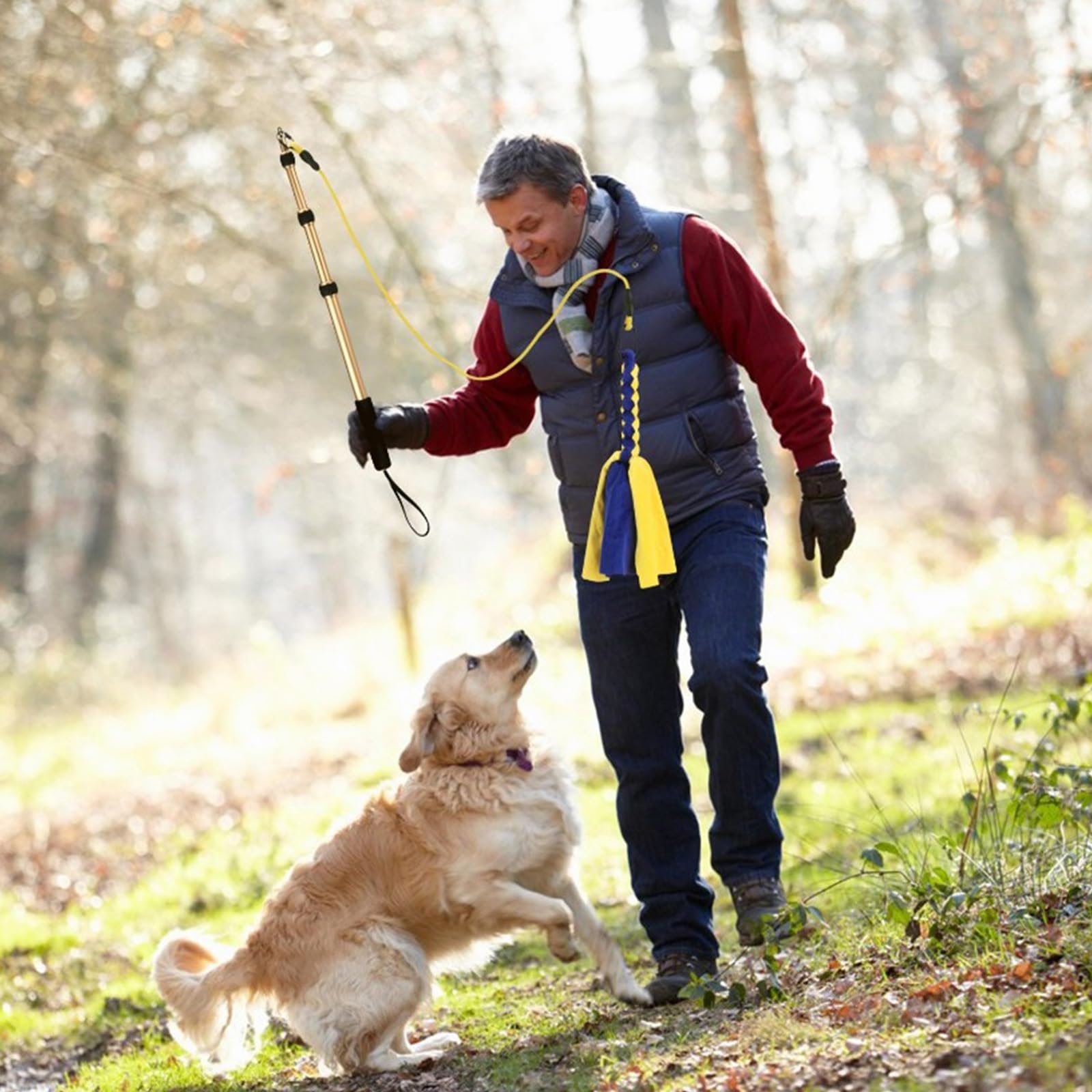 Teaser per cani espandibile in lega di alluminio resistente, facile da riporre, portatile e multifunzionale ovunque