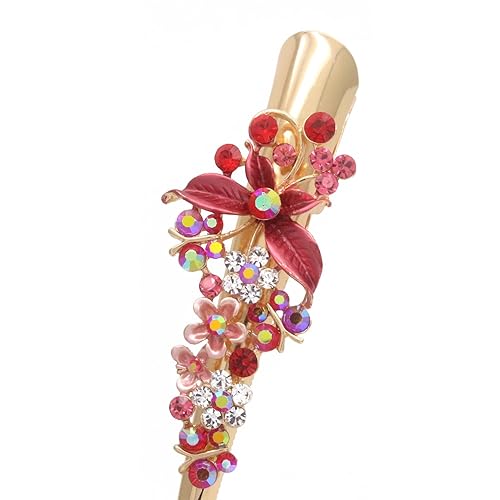 Miniatura 6 de Fashion & Lifestyle Juego de 4 pinzas de corte de cocodrilo grandes de aleación de metal para mujeres y niñas, horquillas para el cabello muy