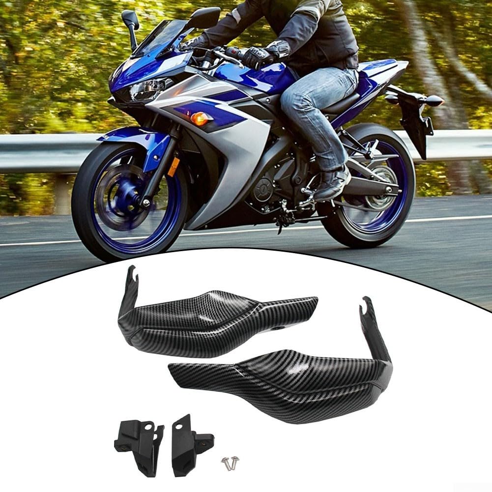Paramani per moto Honda XADV 750 (2017-2020), design in ABS antivento (11 x 28 x 11 cm), facile da installare con set di viti, adatto per manubri, nero/carbonio (carbonio)