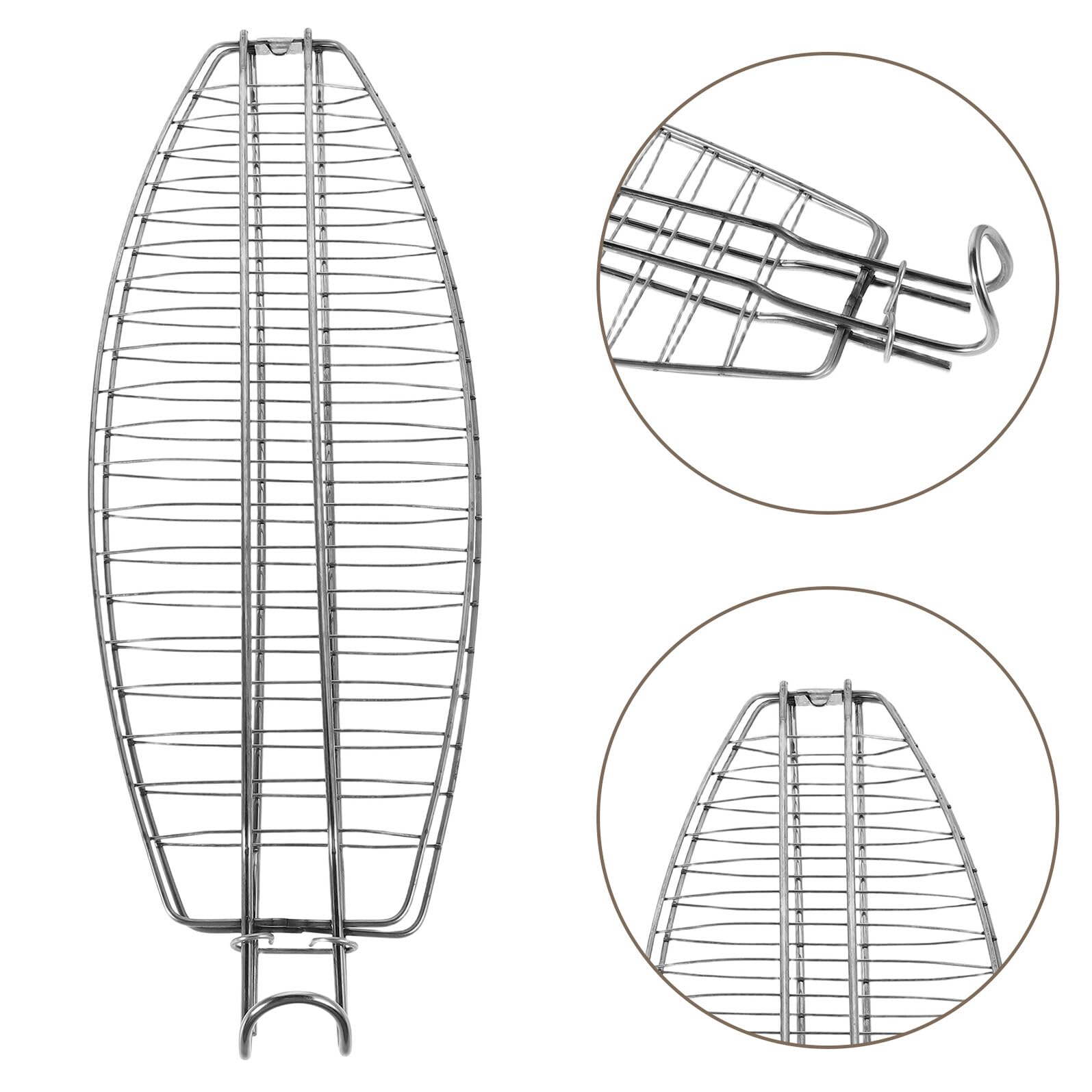 Uonlytech Cestello Barbecue in Acciaio Inossidabile per Pesce, Pieghevole e Facile da Conservare, Accessorio Multifunzionale per Camping e Picnic all Aperto