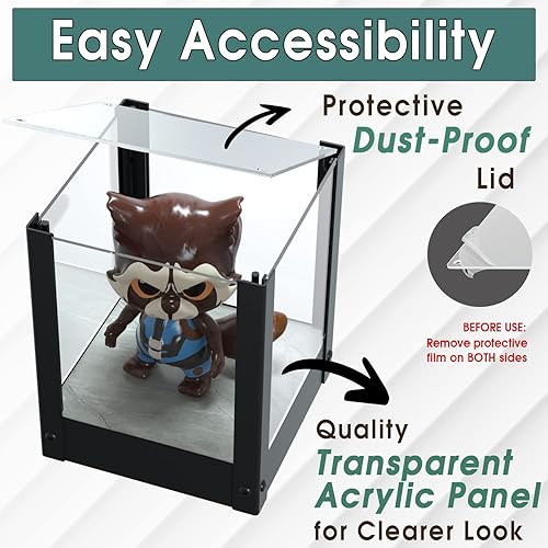 Miniatura 5 de Estuche de exhibición, caja de almacenamiento de acrílico transparente para coleccionables, figuras de acción de 5 pulgadas, estuche de cristal para