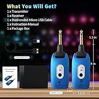 Vista 9 de Sistema de guitarra inalámbrico A9 de 2.4 GHz, batería de litio recargable incorporada, audio giratorio de 270°, transmisor inalámbrico receptor