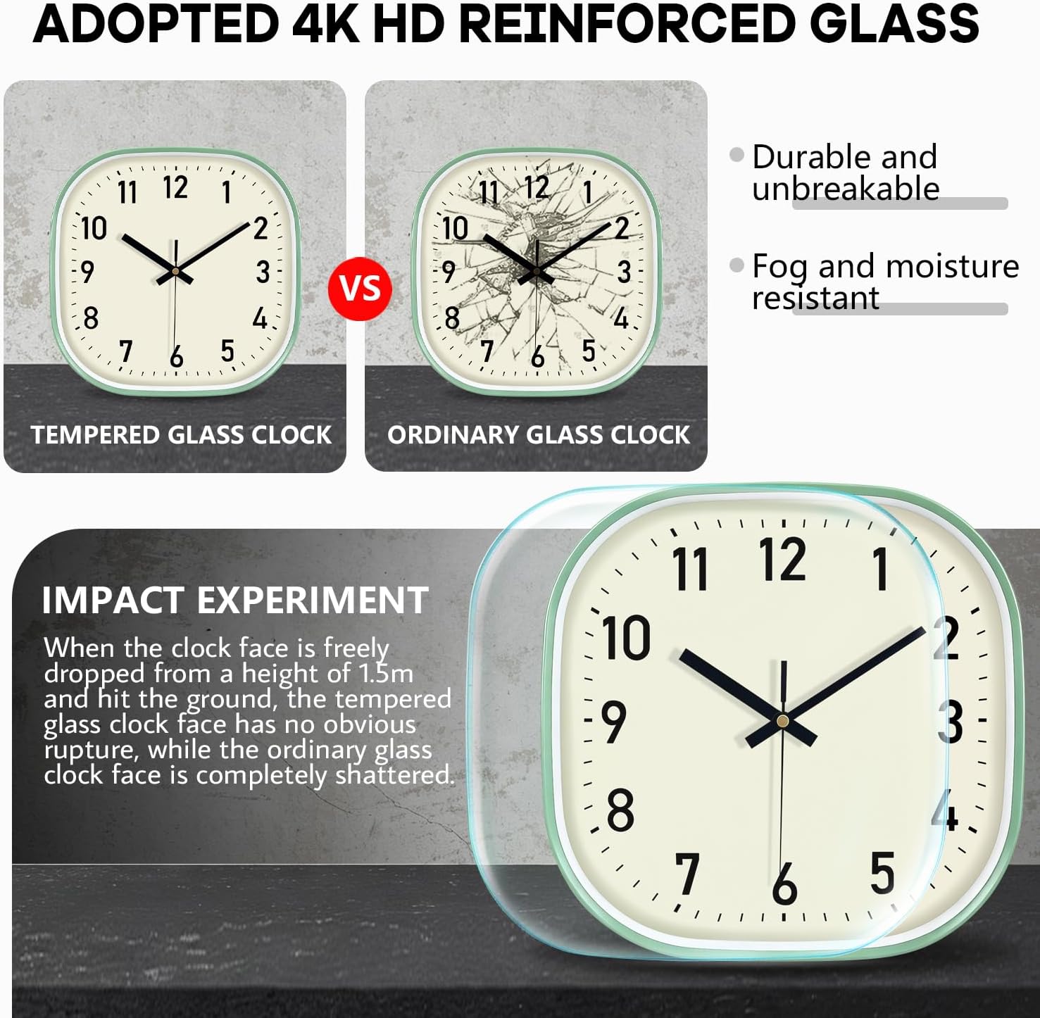 Small 8" Silent Wall Clocks Battery Operated, Wall Clock for Home
