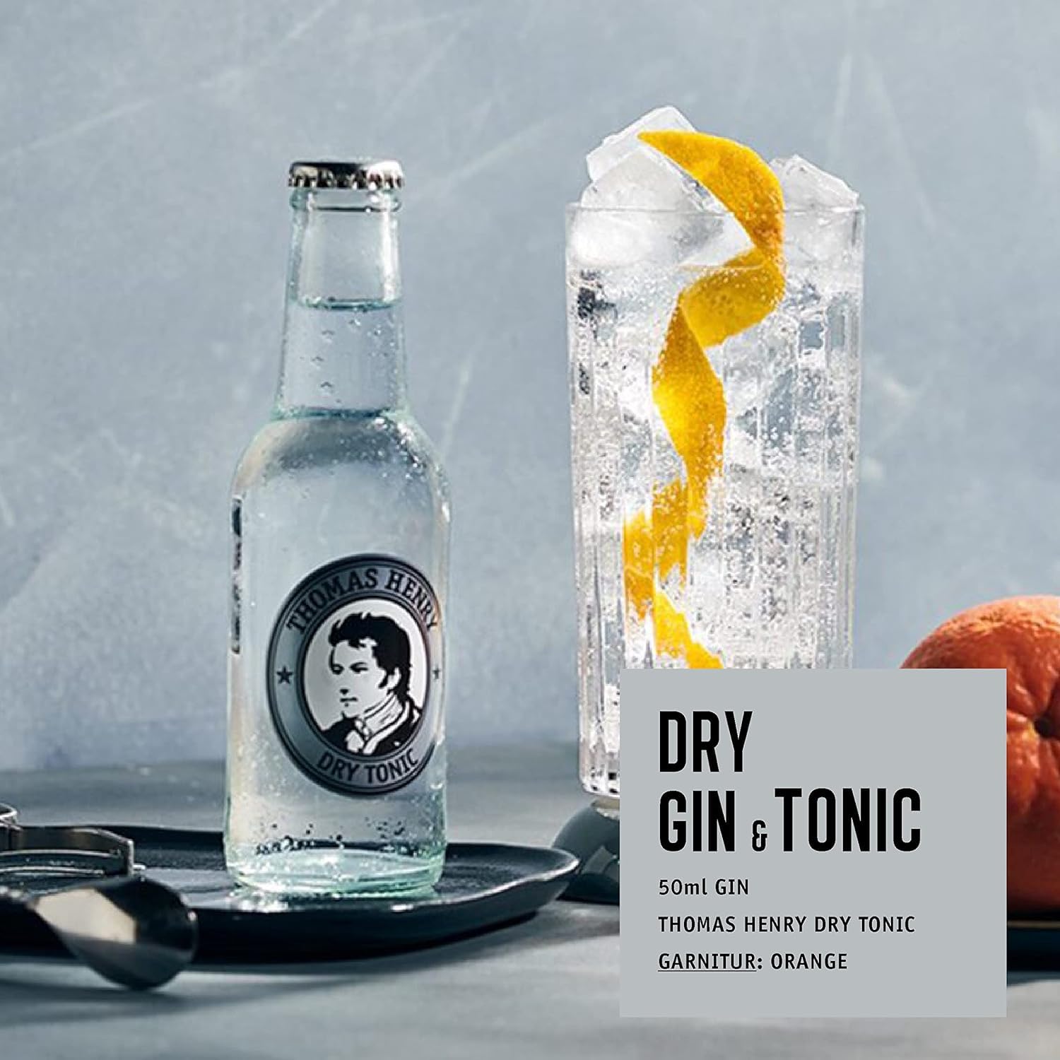 Thomas Henry Dry Tonic Water – Refrescante seco – (6 x 4 x 0,2 l vidrio MW) – Juego de 6 unidades de limonada amarga para mezclar tus bebidas y cócteles con gin& Co.