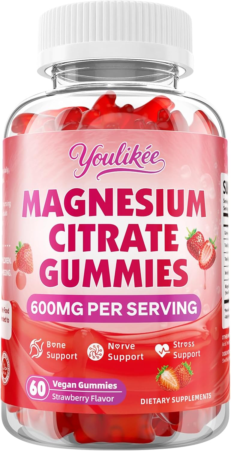 Magnesium Citrate Gummies, High Absorption Magnesium Gummies for Adults, Magnesium Supplement for Relaxation, Vegan, Sugar-Free, Strawberry Flavor, 60 Count - Image 8
