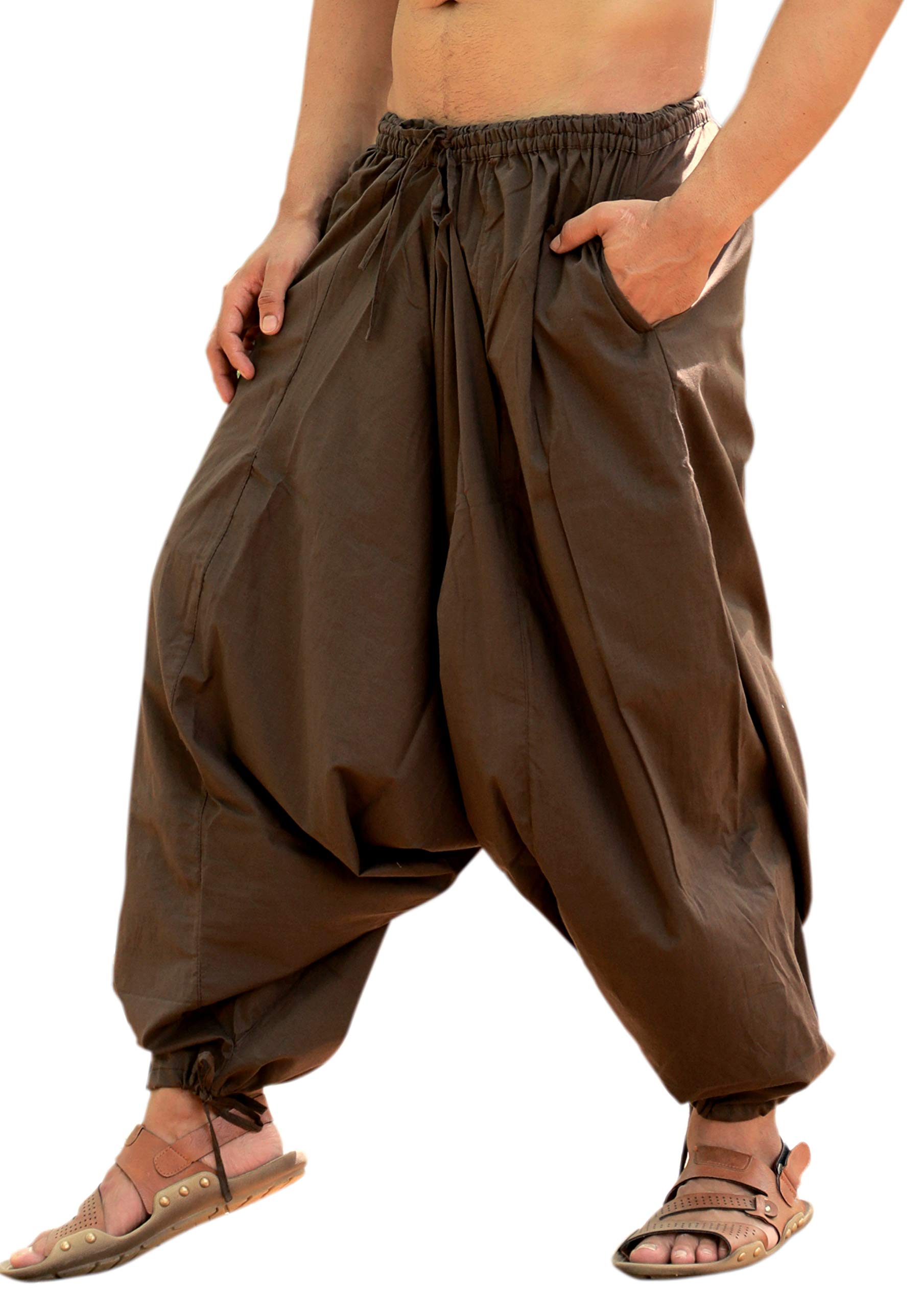 SARJANA Mens Womens 100% Cotton Harem Pants Yoga Baggy Boho Trouser FREE SIZE