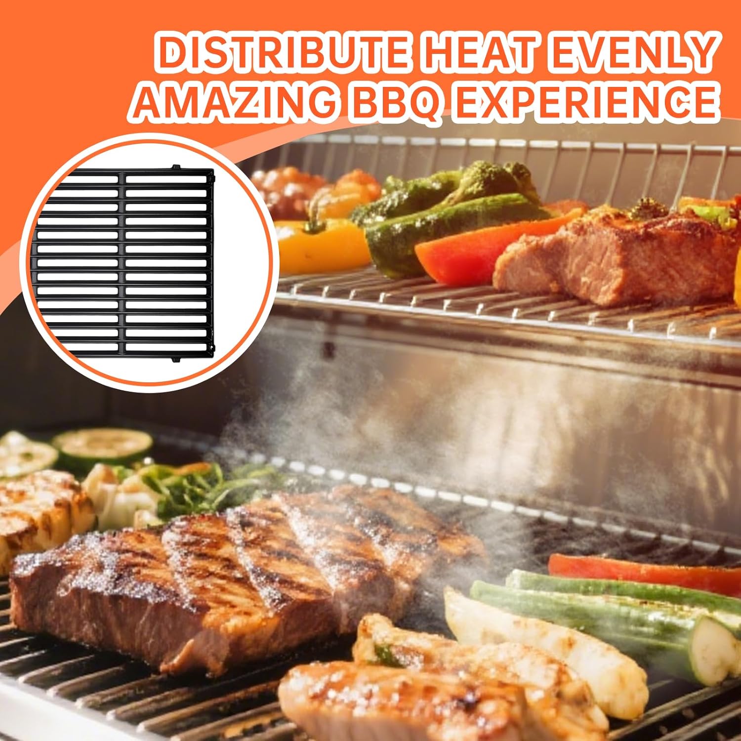 Porcelain-Enameled Grill Flavorizer Bar Heat Plates with 2PACK Cast Iron Cooking Grates Replacement Parts for Weber Genesis II 300 Series E-310 E-315 E-330 E-335 S-310 S-335 Grill Part Replaces