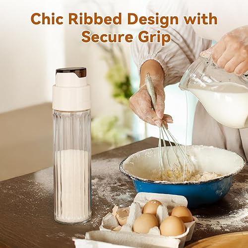 Miniatura 4 de NiHome 16.9 OZ Sugar Dispenser with Automatic Pouring Switch for Home, Kitchen, Coffee Station, Large Capacity Glass Jar for Sugar, Coffee Creamer