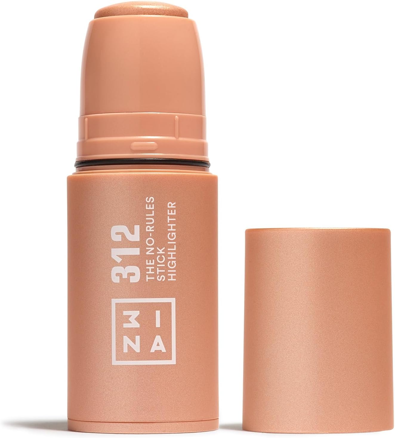 3INA MAKEUP The No Rules Stick Highlighter 312 – roségouden stift highlighter – voor ogen, lippen en wangen – highlighter make-up stick voor natuurlijke en lichtgevende afwerking – veganistisch –