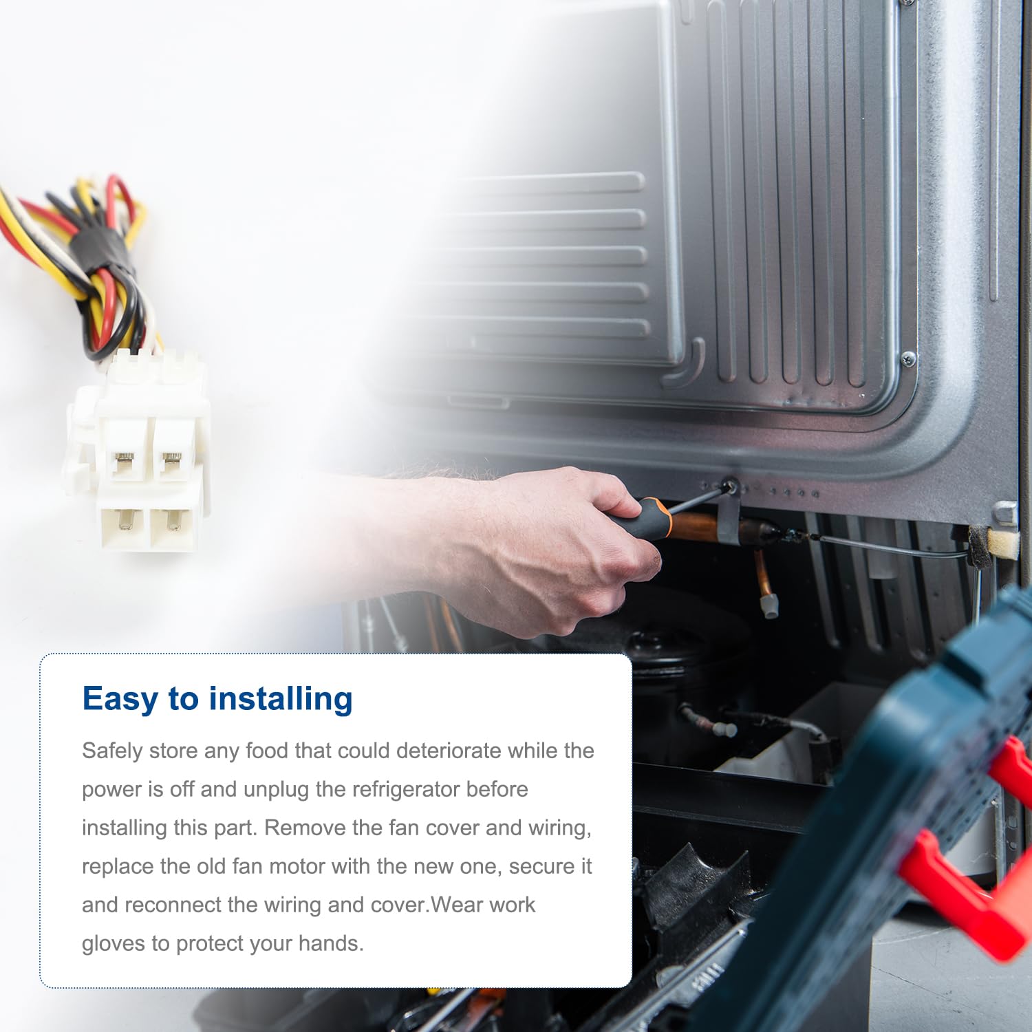 WR60X32088 Refrigerator Freezer Evaporator Fan Motor Replacement for GE Parts U12E12MS2CA3-57Z32, PVD28BYNFS CVE28DM5NS5 CVE28DP2NS1 CVE28DP3ND1 CVE28DP4NW2 CXE22DM5PS5 CXE22DP3PD1 PGD29BYTFS