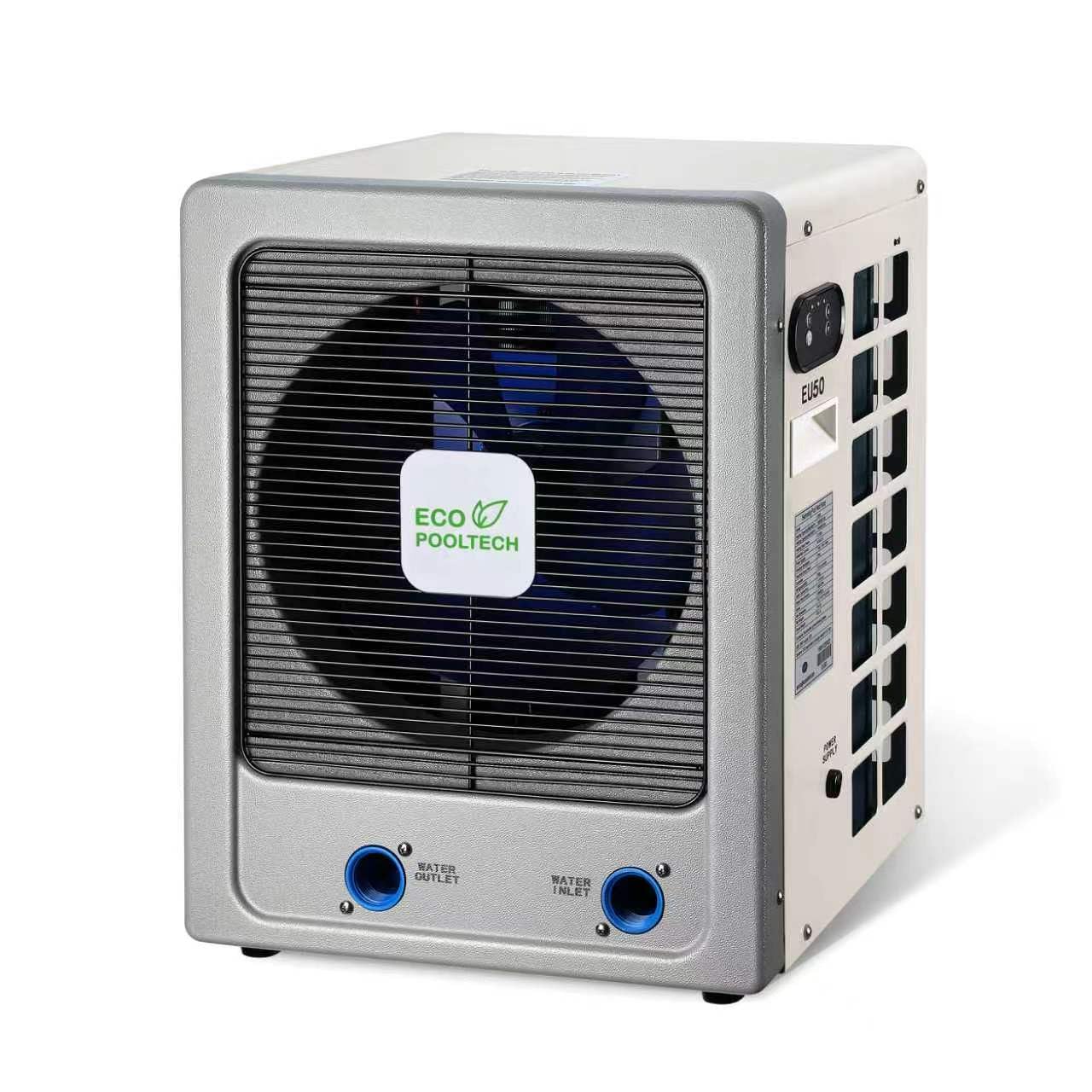 ECOPOOLTECH Bomba de calor Inverter 6 KW Hasta 50 m³ compresor Turbo X Ultra intercambiador de titanio Para Agua Salada Plug & Play