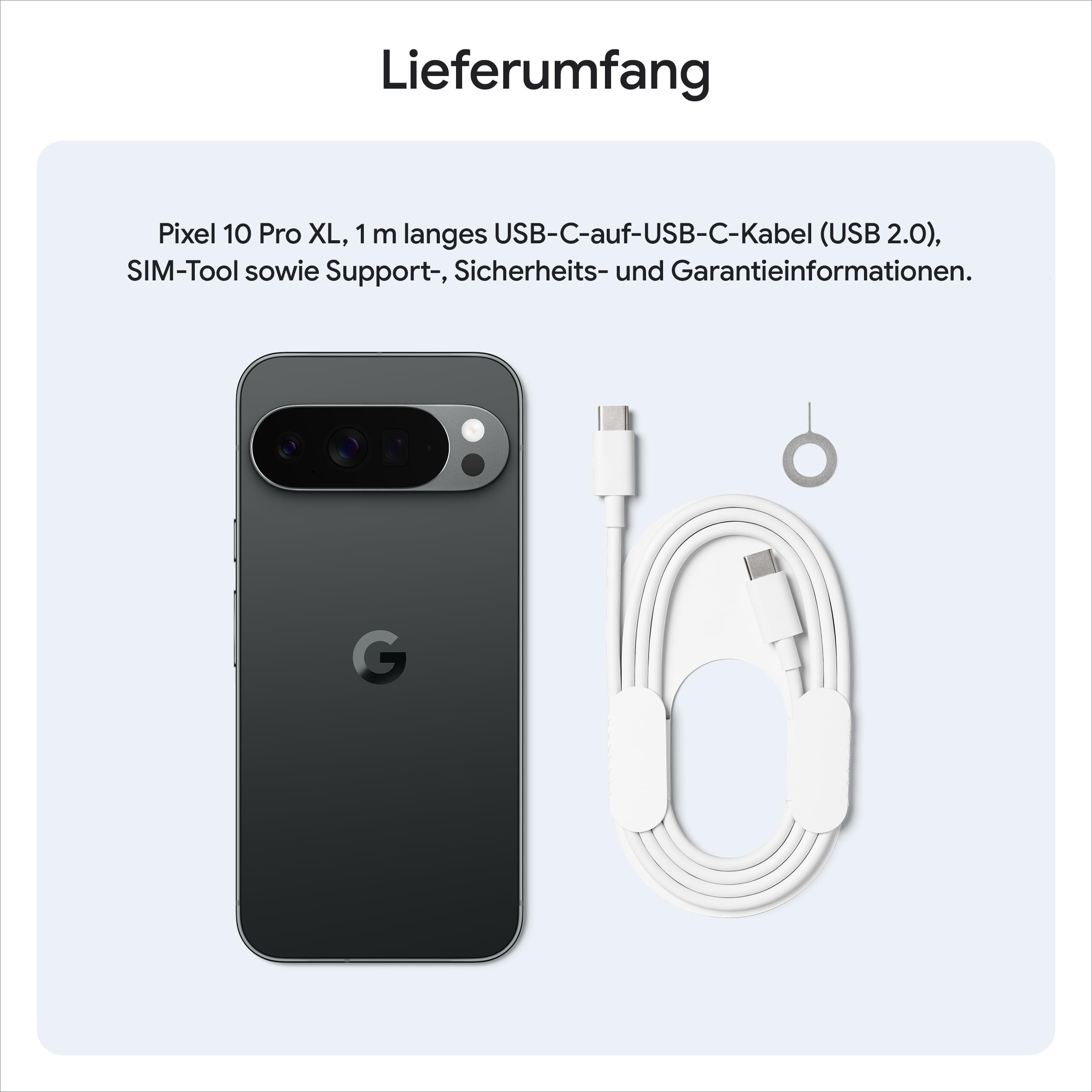 Google Pixel 10 Pro XL – Android-Smartphone ohne SIM-Lock, mit Gemini, Dreifach-Rückkamera, mehr als 24 Stunden Akkulaufzeit und 6,8 Zoll großem Super Actua-Display – Obsidian, 256GB