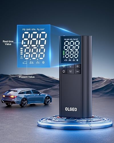 Miniatura 9 de Inflador de neumáticos, compresor de aire portátil, bomba de aire inalámbrica de 170 PSI, compresor de aire 4 veces más rápido con detección de