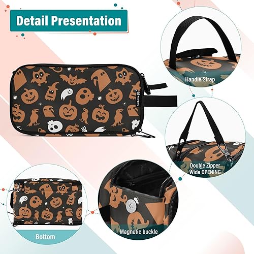 Miniatura 3 de Halloween Design Cosmetic Bags Lightweight Makeup Bag Organizer for Essentials For Women 11 x 7 Inches