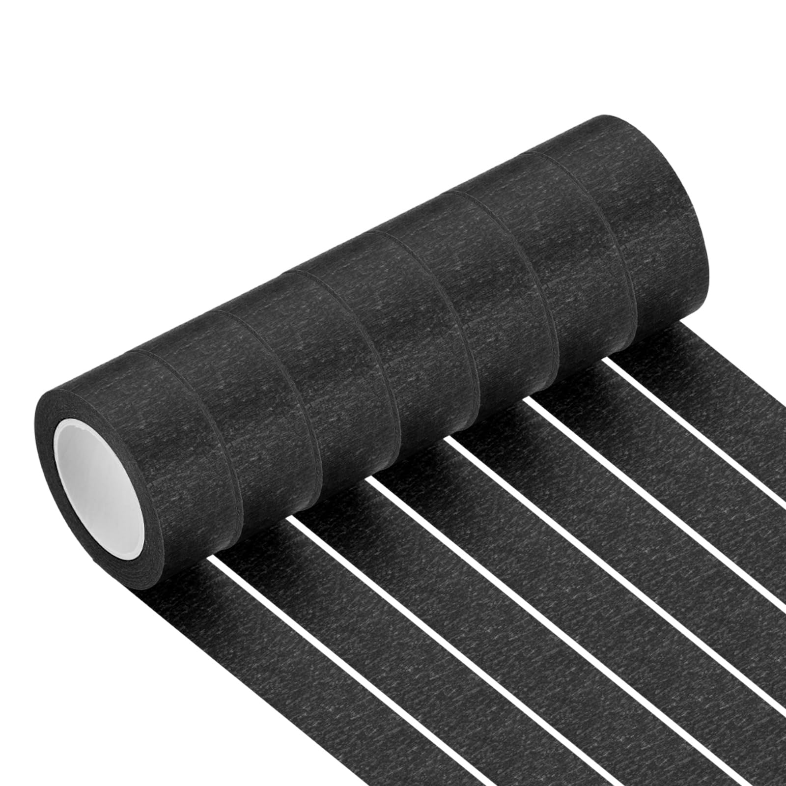 PATIKIL Black Masking Tape 25mm x 13Meter, 7 Rolls Color Code Labeling Painters Tape for Arts Crafts Wall Painting Science Lab Organizing