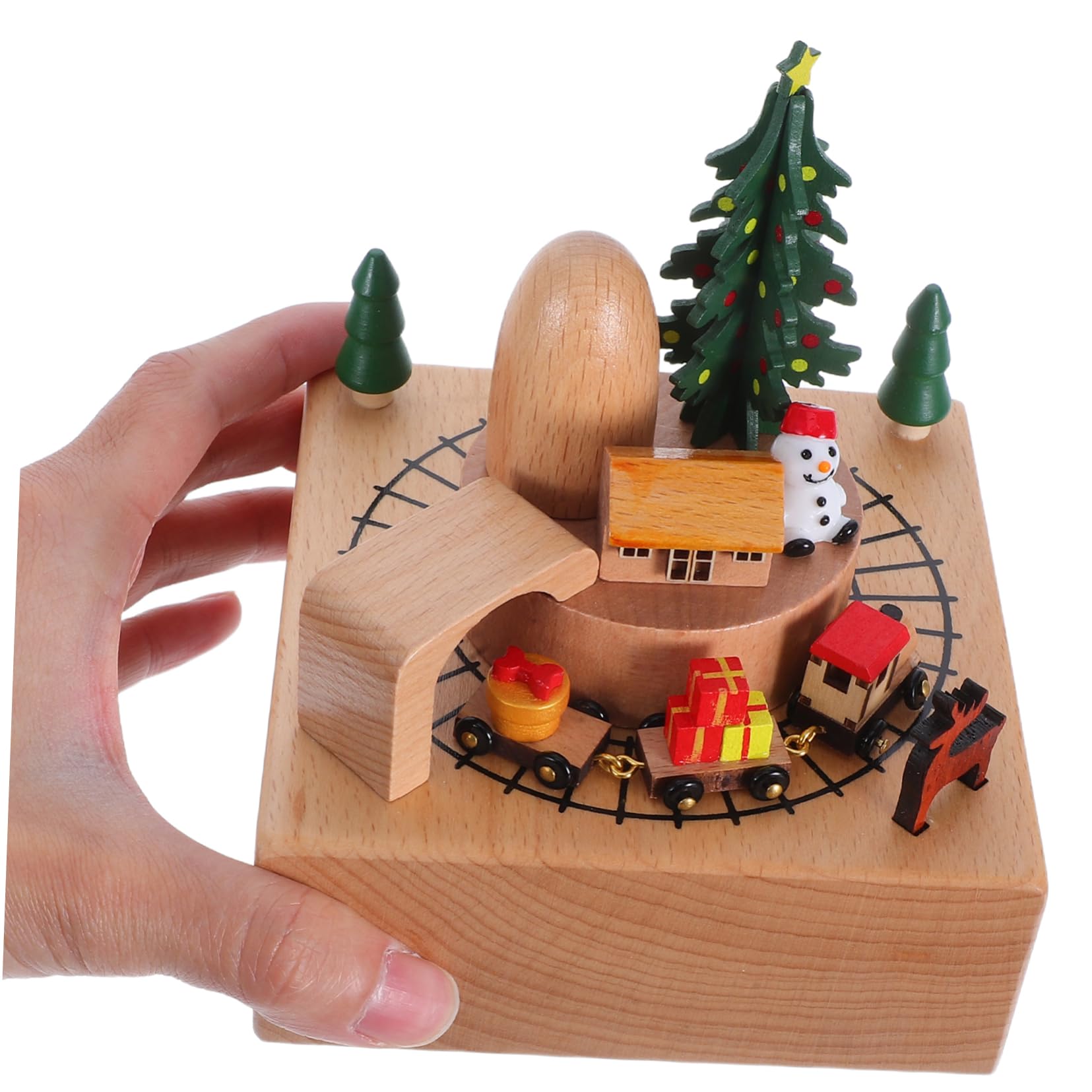 Toyvian Carrusel de Caja de Música Giratoria Decoración Hogar Figura de Cumpleaños Reproduce Melodías Manivela