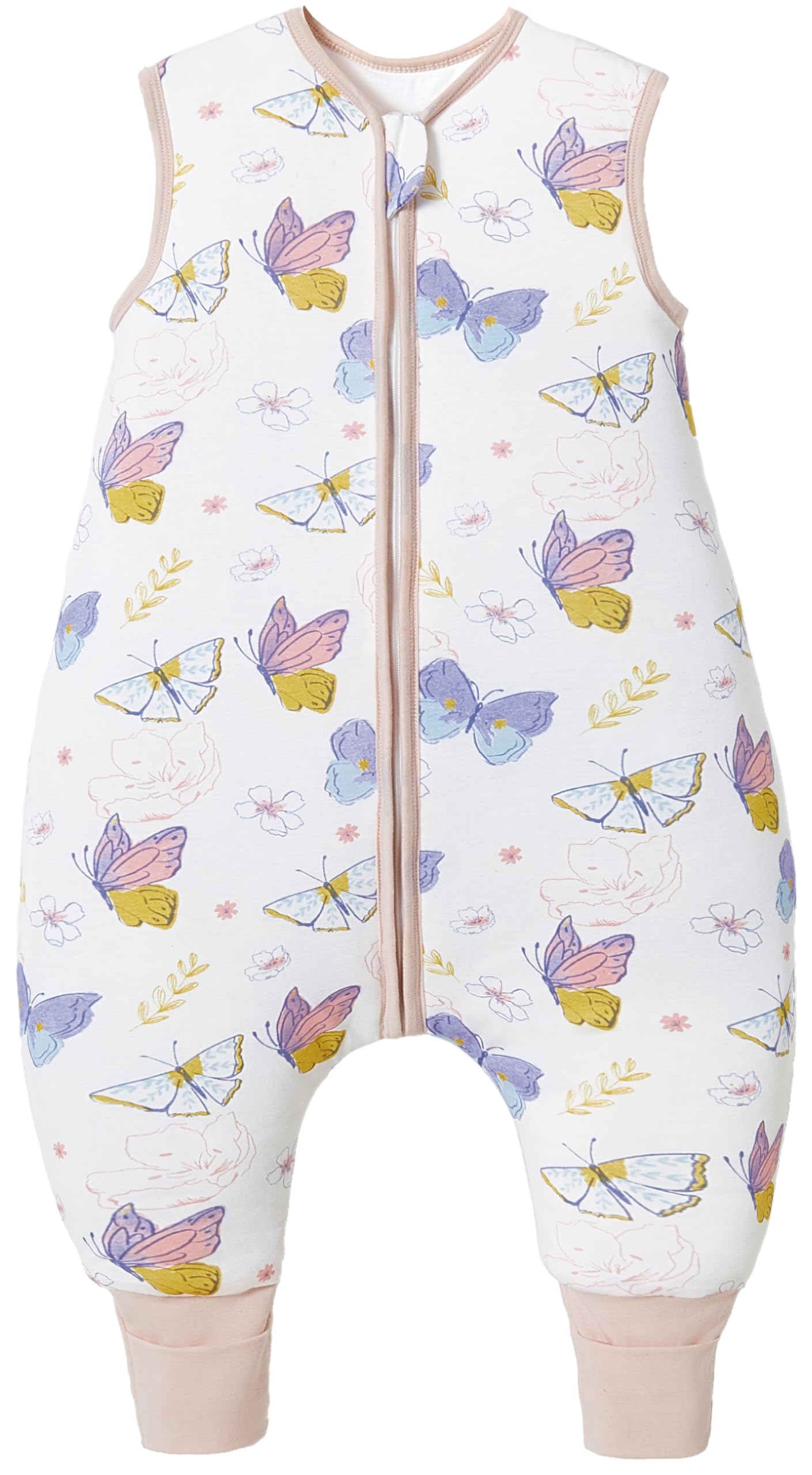 Teechodina Baby Schlafsack mit Füßen 2.5 Tog Kinder Winter Schlafsack mit Beinen für Jungen Mädchen Baumwolle, 2.5 Tog/Schmetterling, 100cm/Baby Höhe 110-120cm