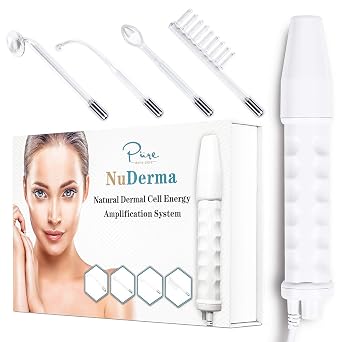 NuDerma Portable Handheld High Frequency Skin Therapy Wand Machine w