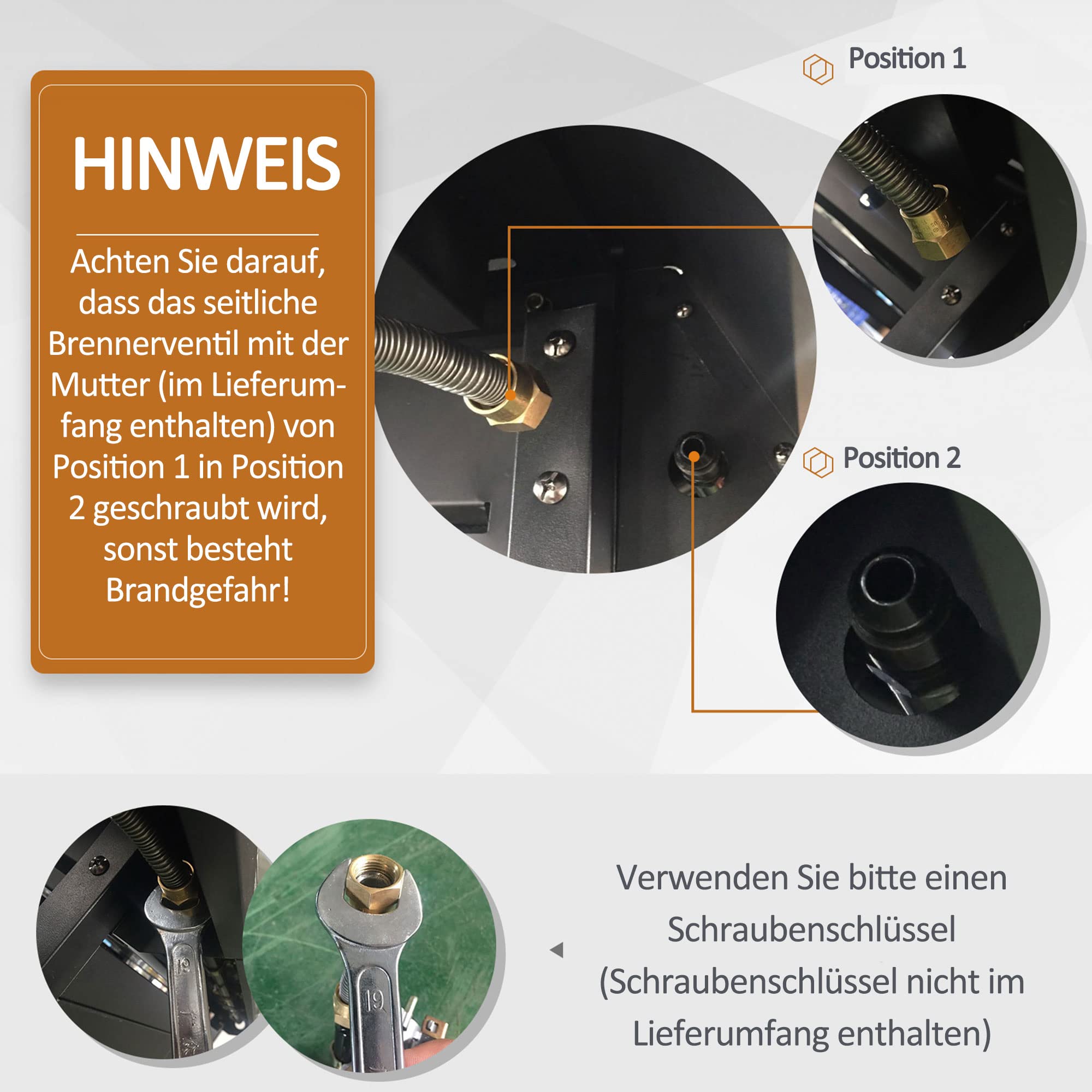Outsunny Grill gazowy 11,6 kW, na kółkach, z 4 palnikami ze stali nierdzewnej, termometrem, płytą grzejną, otwieraczem do butelek, półki boczne, grill ogrodowy na balkon, 110 x 50 x 100 cm
