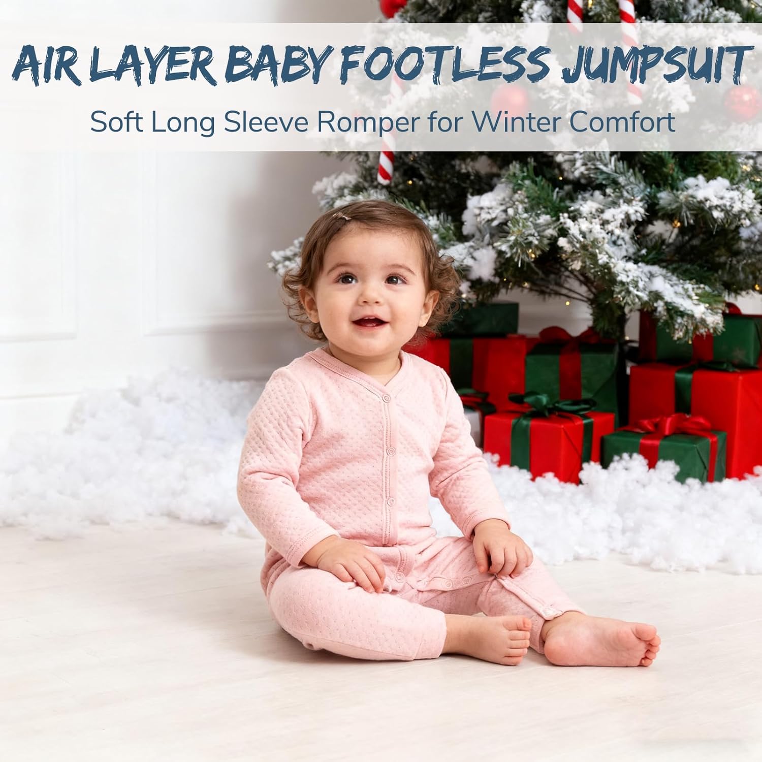 Baby Boy Girl Footless Jumpsuit Long Sleeves Side Snap Outfits Wither Clothes Air Layer Clothing for 0-12 Months - Image 2