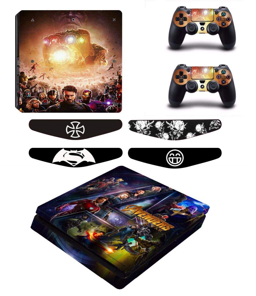 Elton Avengers In.finity War Hero Logo Theme 3M Skin Sticker Cover for PS4 Slim Console and Controllers Full Set Console Decal Stickers for Front & Back 4 Led bar Decal +2 Controller [video game] (B08XPC29DJ) Amazon Price History, Amazon Price Tracker