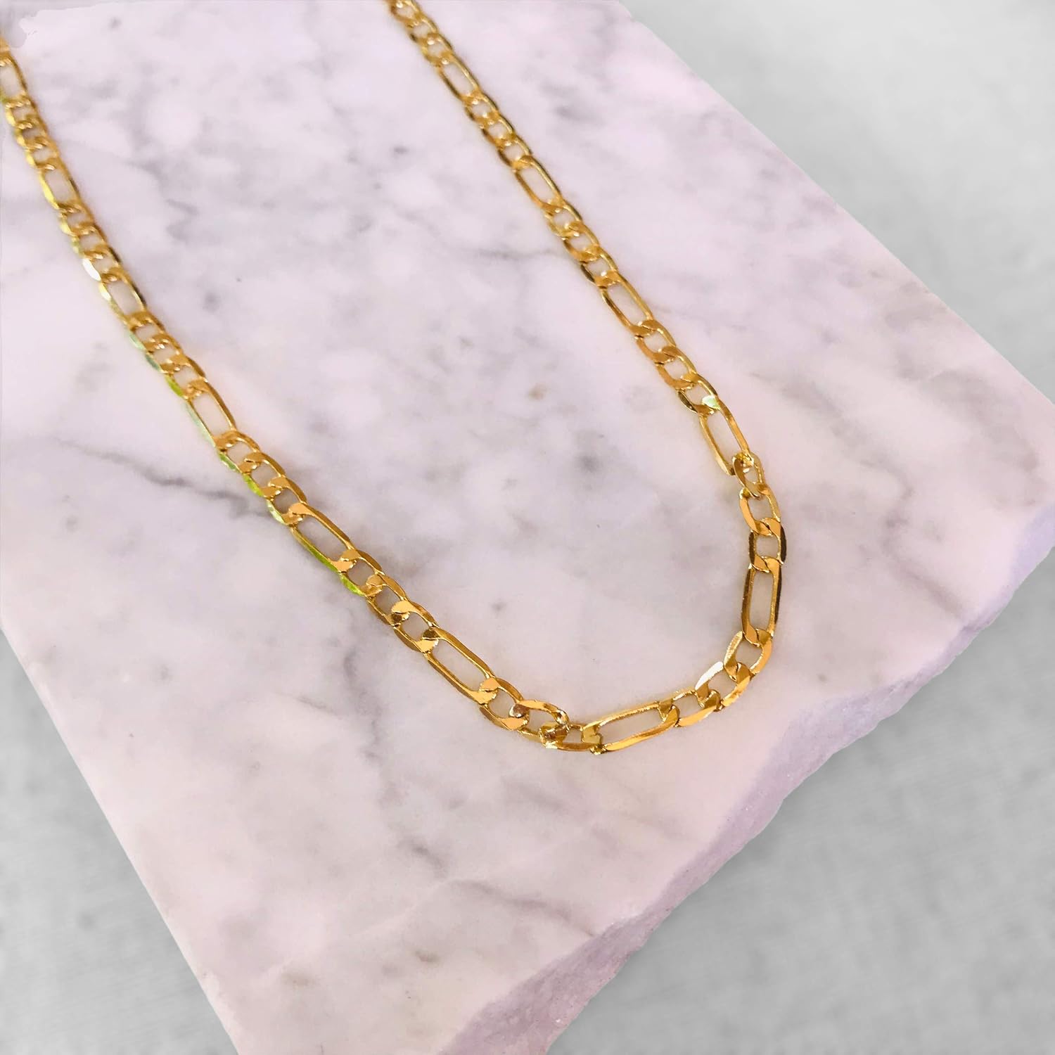 Buy Gold Figaro Chain Necklace, Gold 