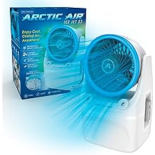 Arctic Air Ice Jet X3 Portable Air Cooler,Dual Mist Modes, Up to 8-Hour Cooling Time, 3-Speed Portable Cooler with Adjustable Airflow, USB C, LED Mood Light, Lightweight, Great for Home &amp; Travel