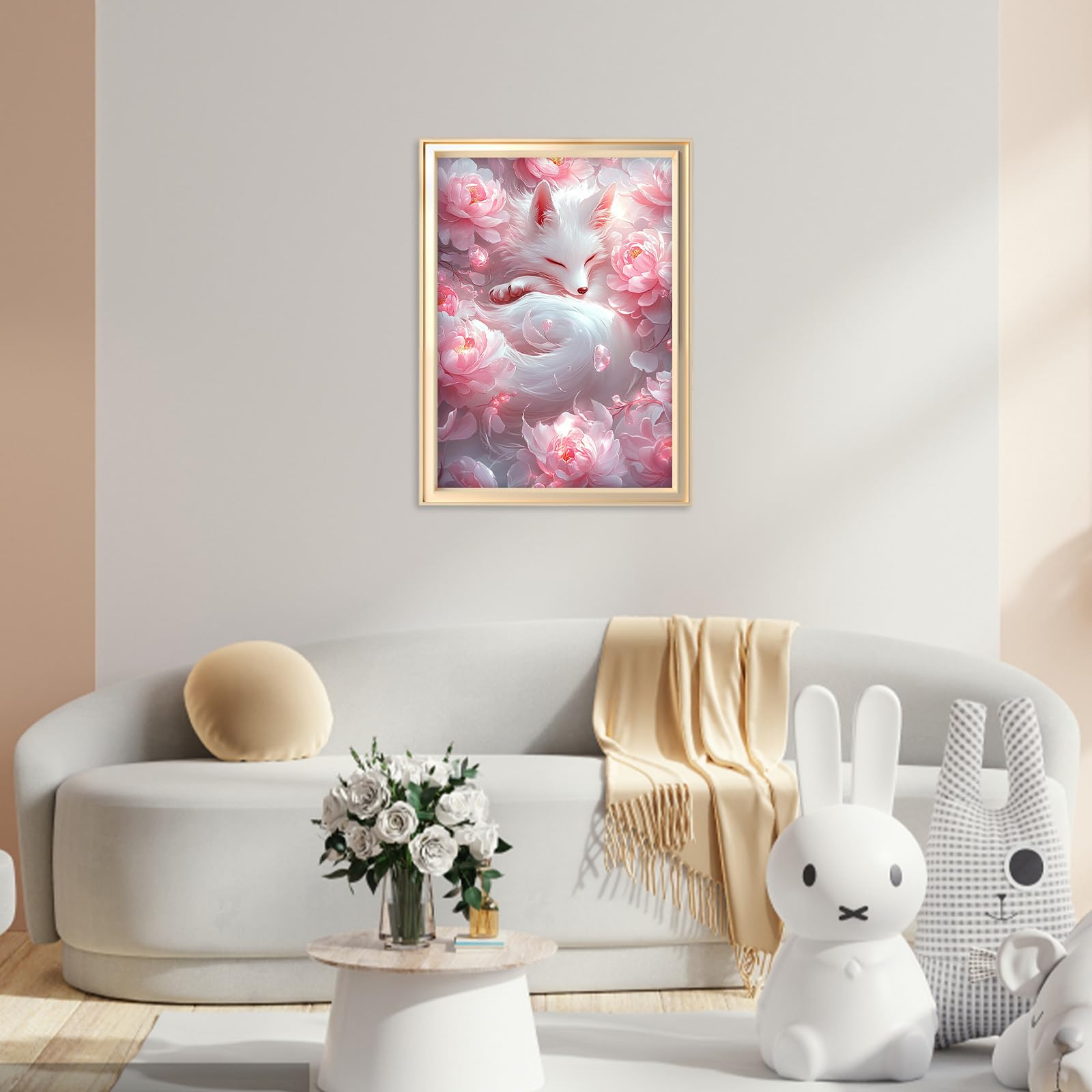 QENSPE Diamond Painting 5D Volpe 30x30 Cm | Kit Completo Con Tela HD E 30% Diamanti In Più | Pittura Fai Da Te Per Adulti E Bambini | Decorazione Parete
