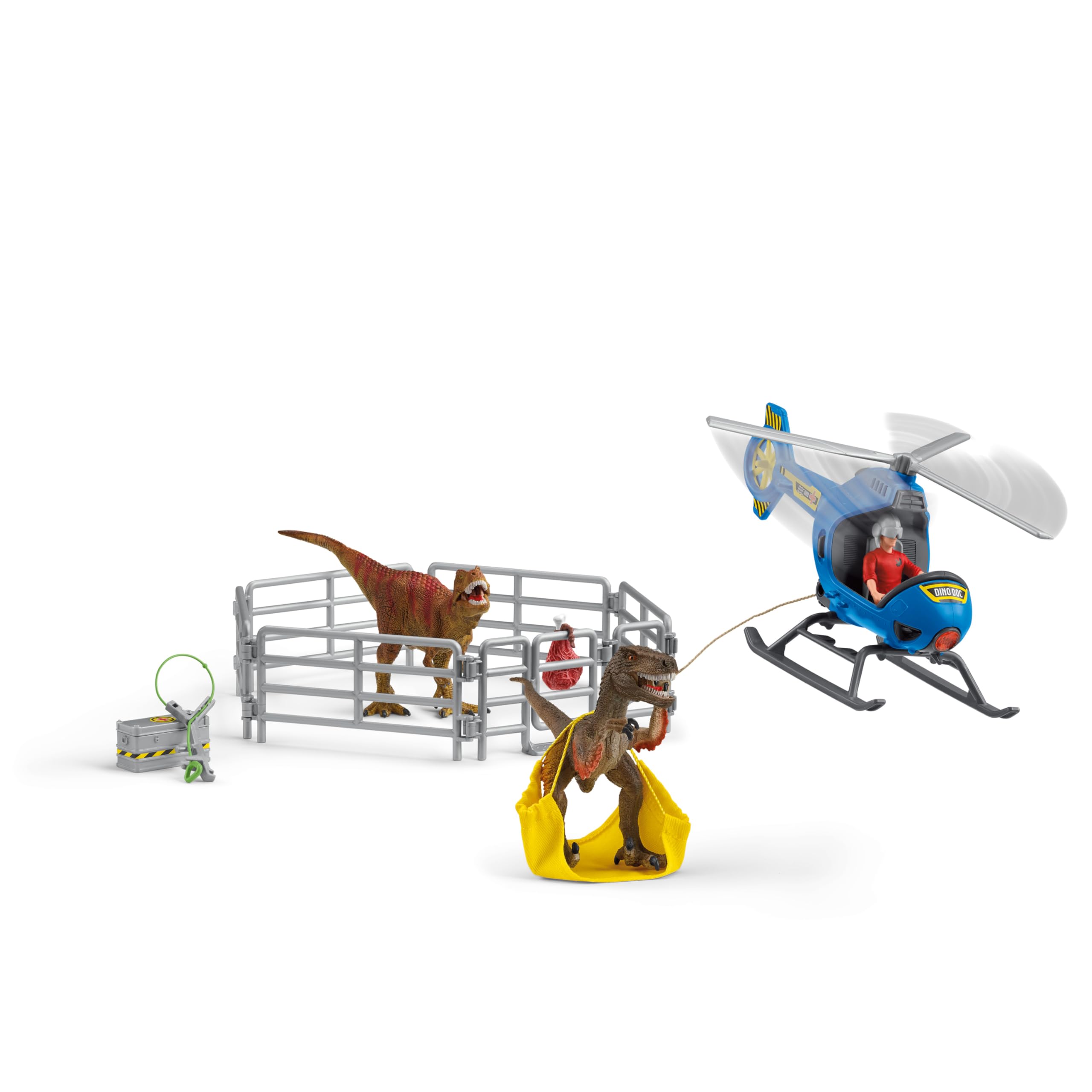 SCHLEICH 72216 Dino Helicopter Rescue, from 5 years, DINOSAURS - Playset, 28 pieces, Multicolor - Image 2