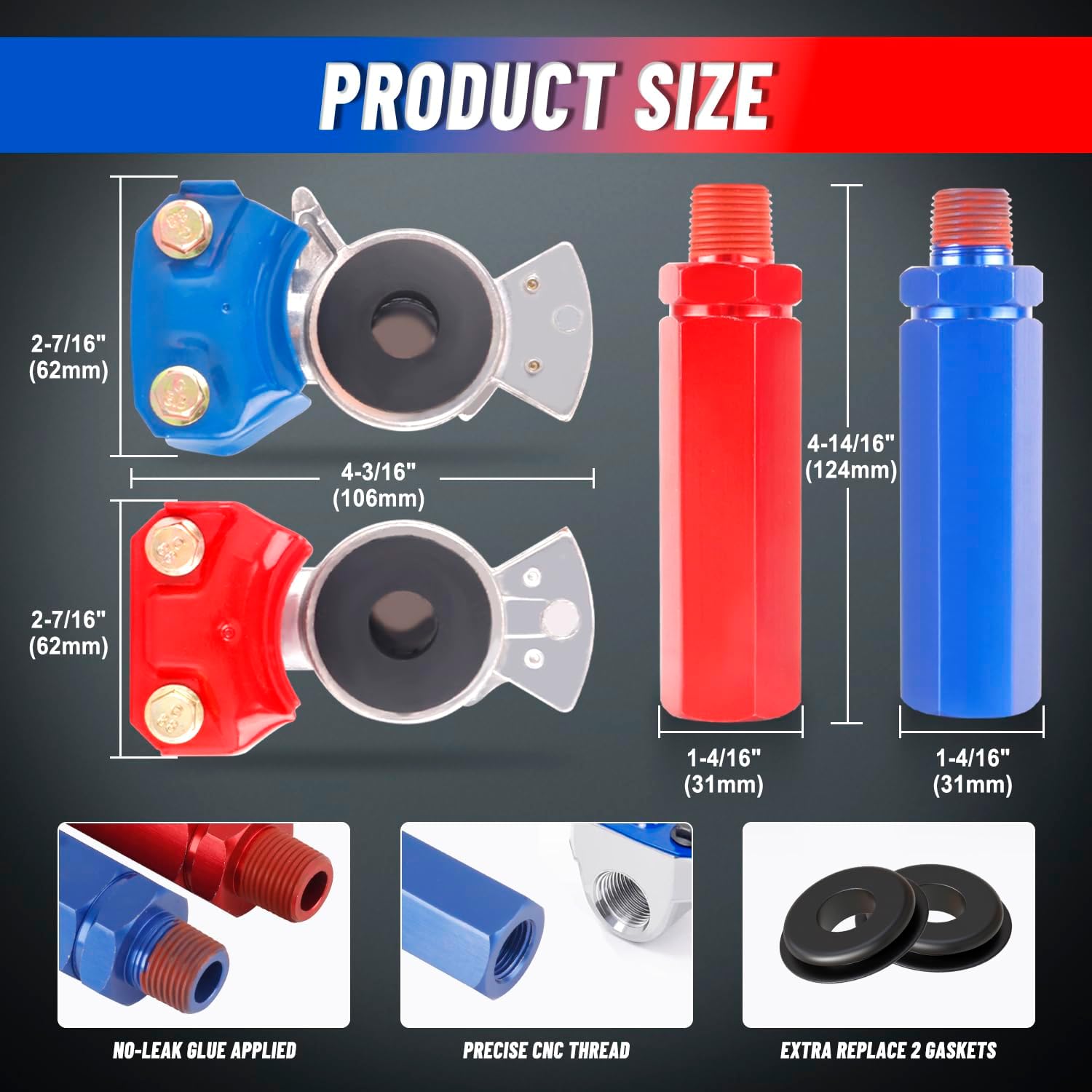 15ft 3 in 1 ABS & Power Air Line Hose with Glad Hand Hex Grip & Rubber Seals for Tractor Trailer Semi Truck