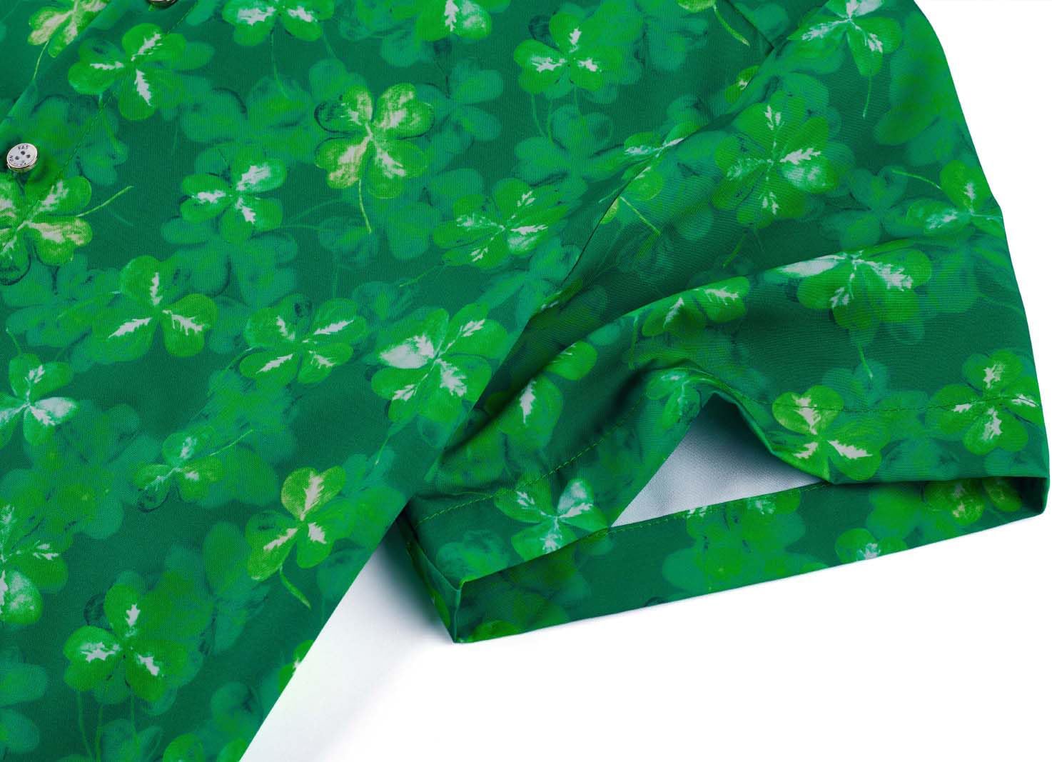 EUOW St. Patrick's Day Hawaiian Shirt for Men Irish Printed Casual Short Sleeve Button Down Beach Shirts - Image 5