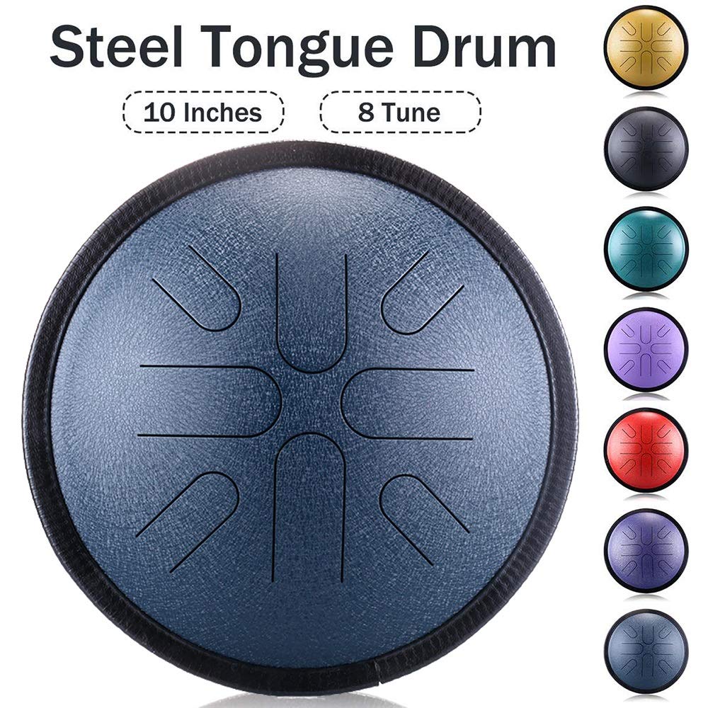 10in 8 Notes Thumue Thumue Drum, Con Mazze, Picks Dito, Bacchette Da Tamburo, Borsa Da Trasporto, Libro Tutorial Inglese, Regalo Perfetto Per Famiglie E Amici (Color : Blue)