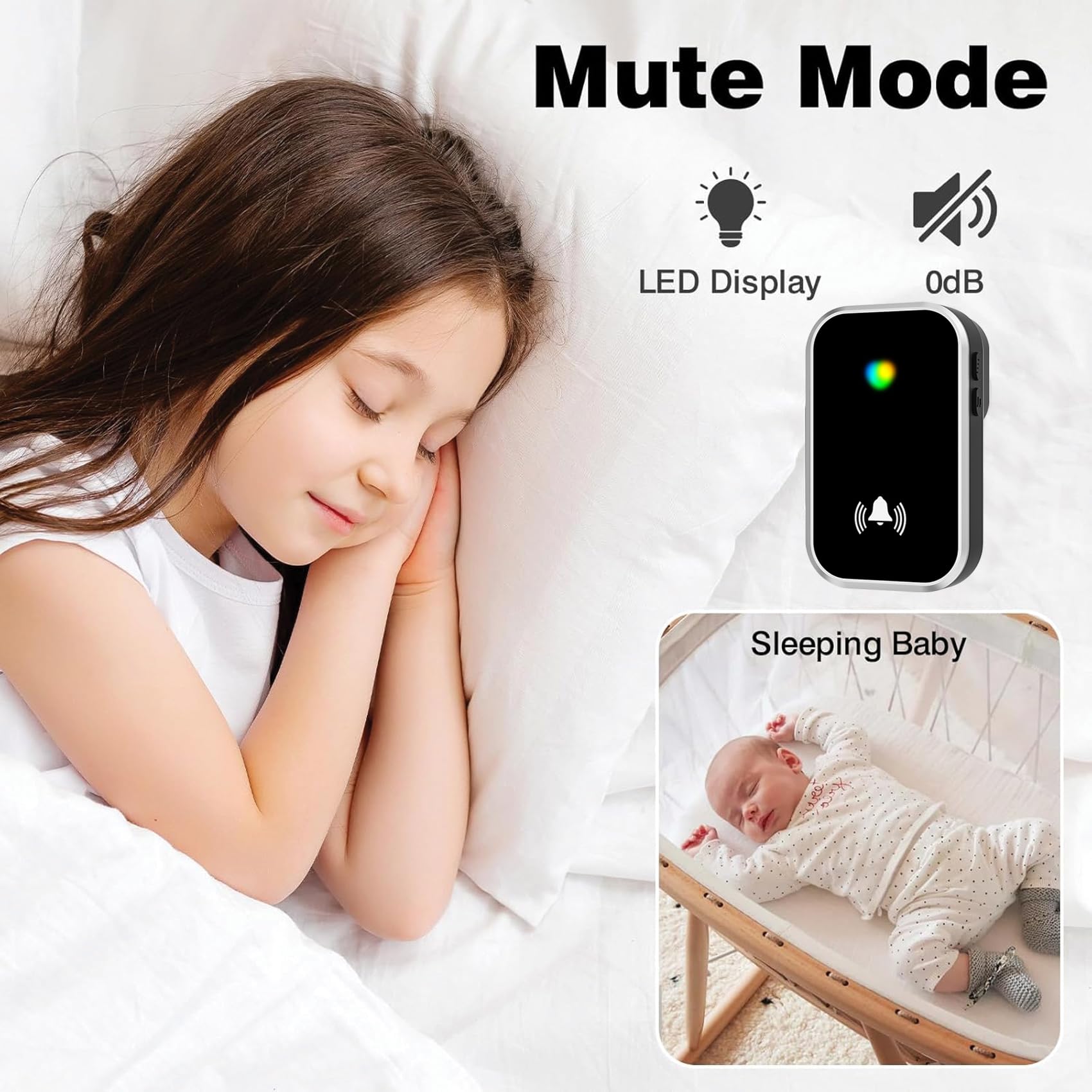 Wireless Door Bell for Home and Office, Small Calling Bell for Office, Upto 1000 Feet Range with 36 Melodies Chimes, LED Flash, 4 Level Volume Doorbell Alarm (2 Transmitter & Receiver) — Amazon image 4
