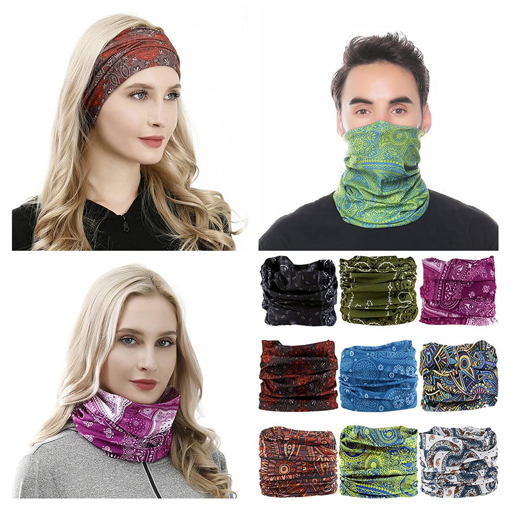 VANCROWNVANCROWN Headband Neck Gaiter Head Wrap Headwear Face Mask Magic Scarf Bandana for Men and Women