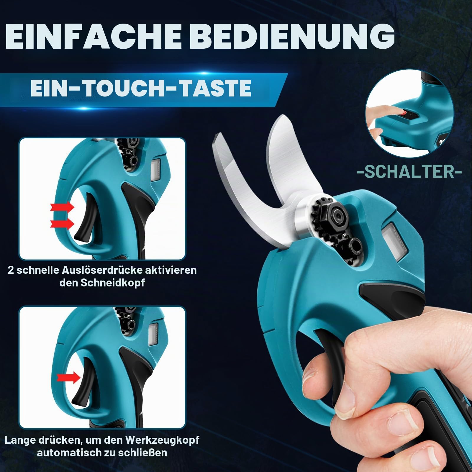 Akku Hochentaster Kettensäge & Astschere Teleskop Kompatibel mit Makita 18V