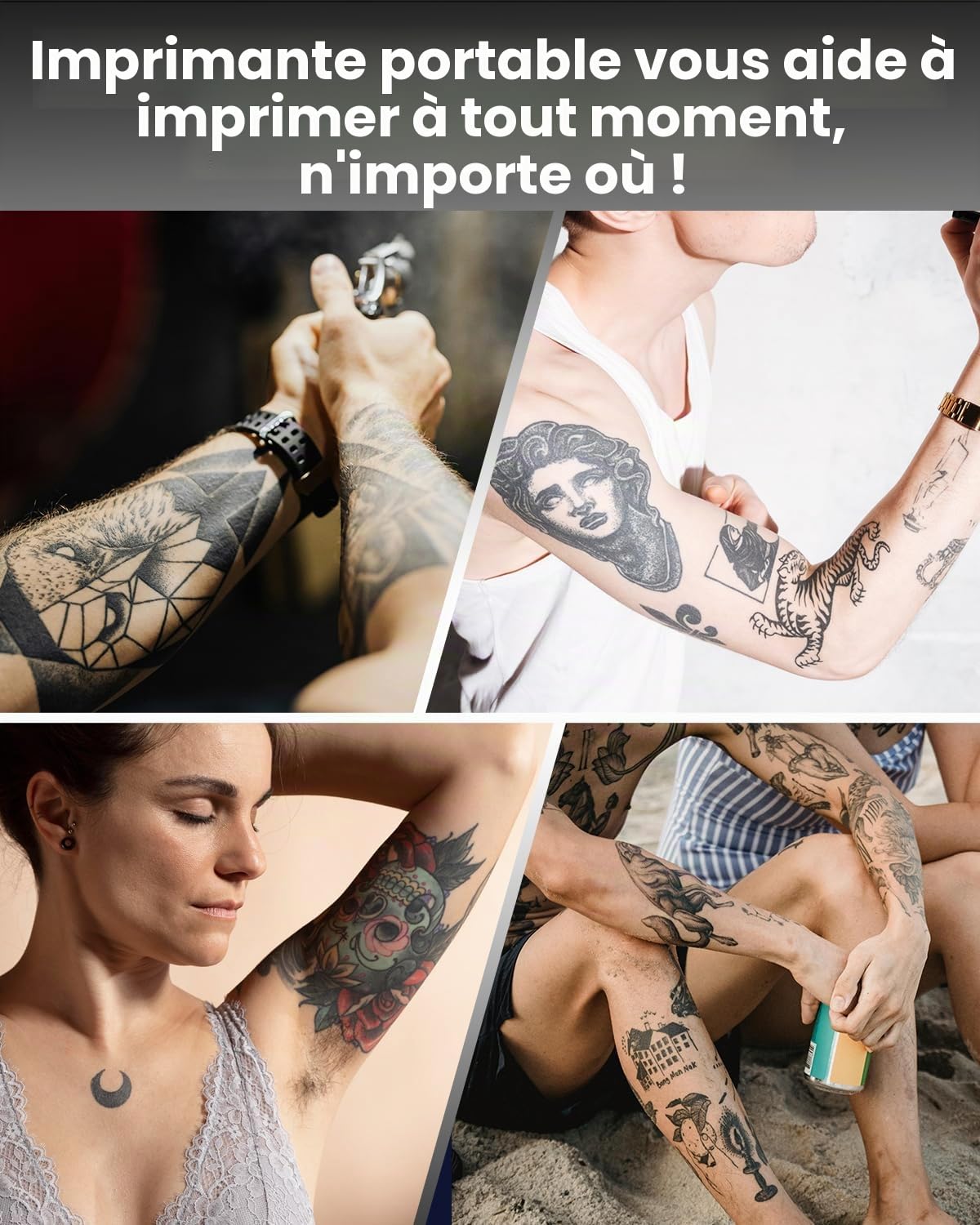 Phomemo TP88 Thermocopieur Tatouage Bluetooth,Imprimante Thermique Tatouage,Machine de Transfert Tatouage,Tattoo Stencil Printer avec 10 Feuilles Papier Transfert Tattoo pour Smartphone & PC