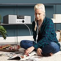 Vista 8 de Nostalgic Micro Shelf System 40W RMS with CD Player, Bluetooth, USB Playback, FM Radio, AUX-Input, 2-Way Music Crisp-Sound, DSP-Tech (TB-816B)